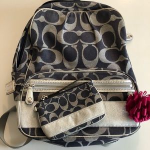 Small Coach backpack with matching wristlet